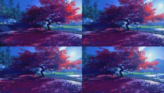 美丽的大枫树高清在线视频素材下载