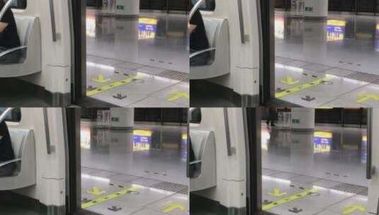 天津地铁3号线地铁车门关闭高清在线视频素材下载
