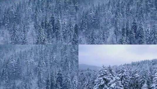 雪景余晖映山峰一抹白雪如画，治愈系风景高清在线视频素材下载