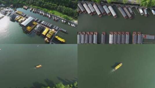 杭州西湖航拍游船合集高清在线视频素材下载