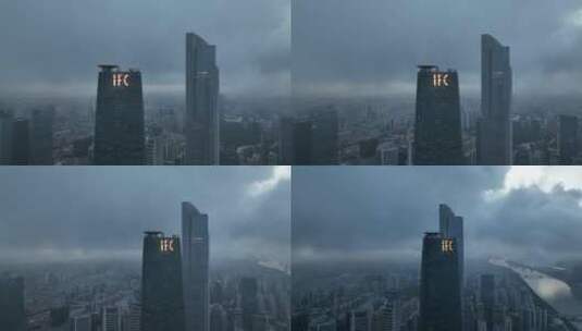 广州国际金融中心航拍空镜高清在线视频素材下载