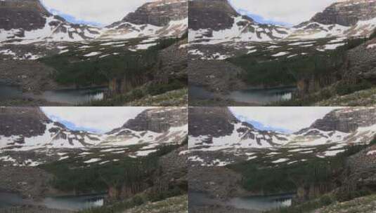 白雪覆盖的山脉景观高清在线视频素材下载