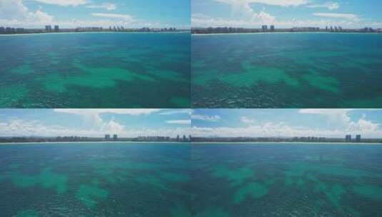 海南琼海博鳌海边玻璃海航拍高清在线视频素材下载