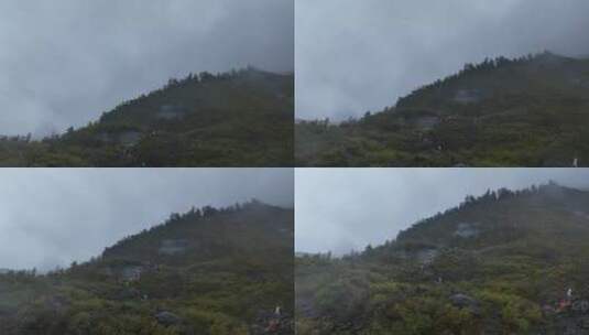 雨崩村清晨航拍高清在线视频素材下载