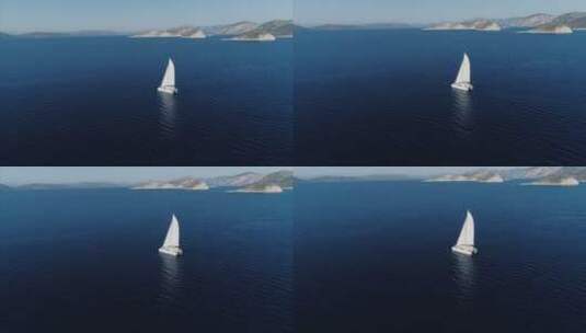帆船在海洋上航行高清在线视频素材下载
