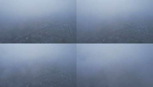 大雾雾霾城镇乡上升高清在线视频素材下载