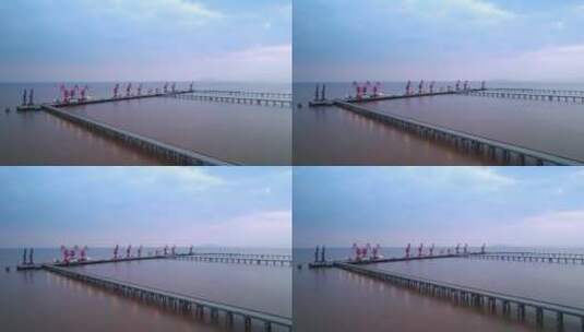 嘉兴海盐县海港码头航拍高清在线视频素材下载