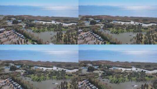 航拍昆明海东湿地公园高清在线视频素材下载