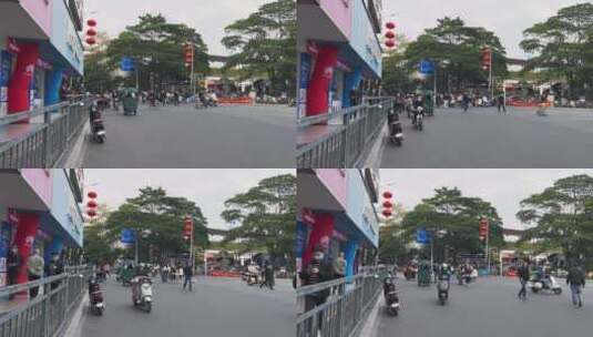 交通繁忙的十字路口行人汽车等红绿灯过马路高清在线视频素材下载