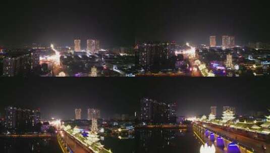 四川德阳罗江廊桥夜景11高清在线视频素材下载