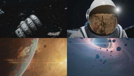 探索月球科技太空宇航员宇宙穿梭概念片头高清在线视频素材下载