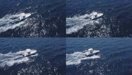 航艇在蓝色的海洋上巡航高清在线视频素材下载