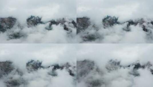 航拍泰山山顶风景风景区云海高清在线视频素材下载