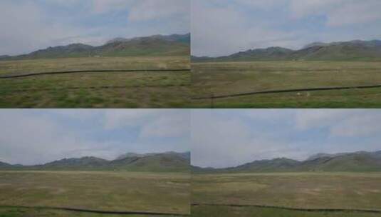 新疆218国道沿途草原风光高清在线视频素材下载