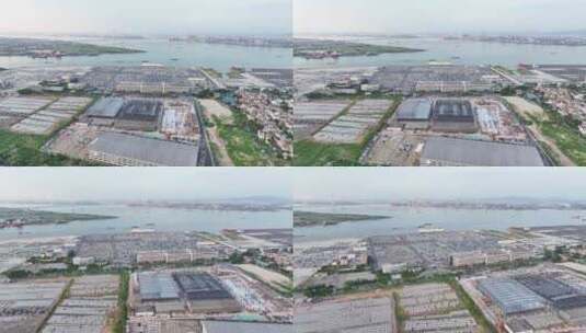 中国广东省广州港南沙汽车码头高清在线视频素材下载