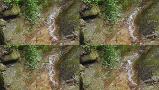 森林流水大自然小溪水瀑布山涧水源泉水山水高清在线视频素材下载