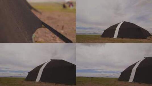 C纳木错湖边帐篷4K实拍视频高清在线视频素材下载