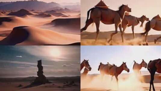 沙漠 骆驼高清在线视频素材下载