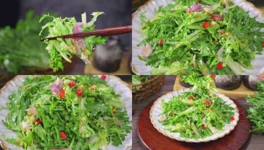 凉拌苦苣 蔬菜沙拉高清在线视频素材下载