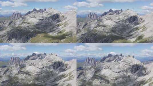 意大利多洛米蒂，南蒂罗尔，意大利阿尔卑斯山乌尔蒂耶的塞塞达山——无人机向前飞行高清在线视频素材下载