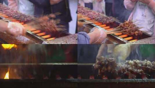 夜市小吃01烤肉串高清在线视频素材下载