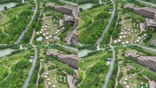 徐州市大龙湖旅游度假区露营基地高清在线视频素材下载