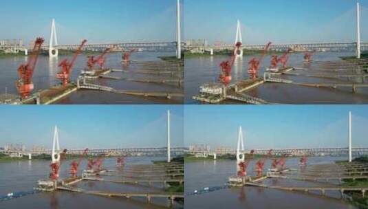 白居寺长江大桥航拍4K高清在线视频素材下载