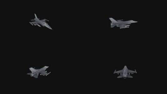F16喷气式战斗机3D动画渲染合成(循环)高清在线视频素材下载