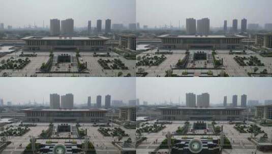 河北邯郸火车站建筑交通航拍高清在线视频素材下载
