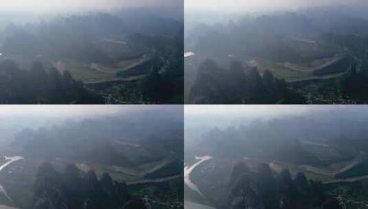 桂林山水漓江风光喀斯特地貌高清在线视频素材下载