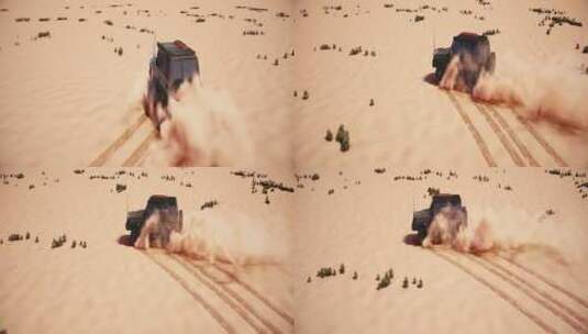 三维沙漠车辆漂移动画演绎高清在线视频素材下载