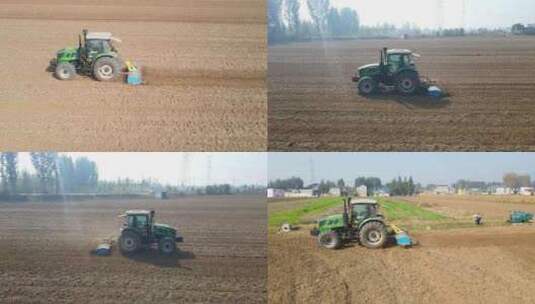 农业 耕地 机械 机械化 田地 土地 拖拉机高清在线视频素材下载