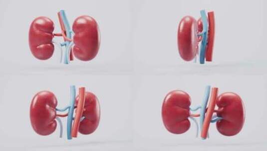 肾脏器官医疗概念循环动画3D渲染高清在线视频素材下载