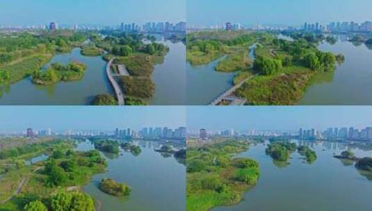 汉中市汉江天汉湿地公园高清在线视频素材下载