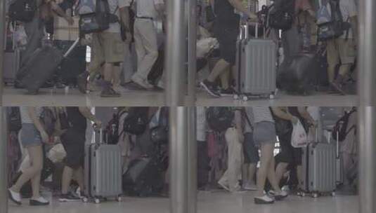 拿着行李的旅客 脚步高清在线视频素材下载