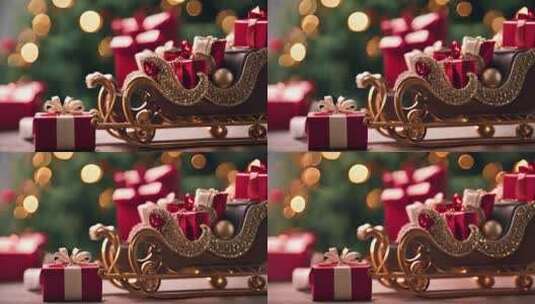 圣诞节礼盒装饰高清在线视频素材下载