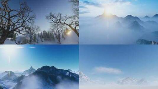 4K雪山日出 大气雪山合集高清在线视频素材下载