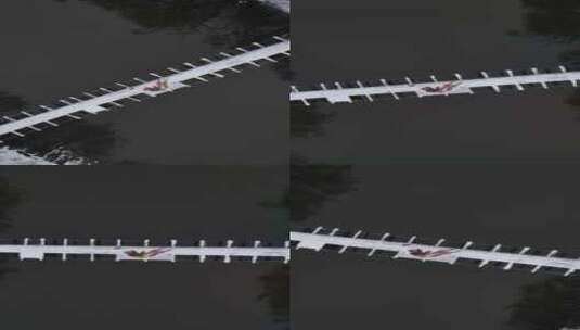 航拍在湖面上的桥梁高清在线视频素材下载