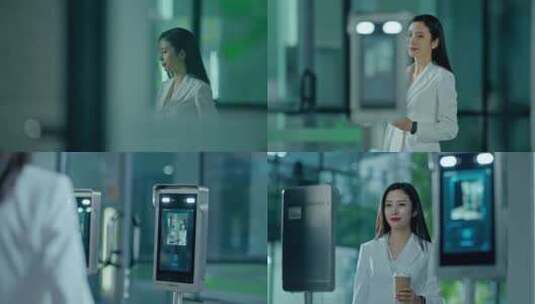 商务写字楼人脸识别系统高清在线视频素材下载