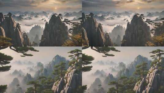 黄山 云海 中国著名风景高清在线视频素材下载