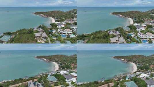 泰国苏梅岛海滩海湾航拍自然景观高清在线视频素材下载