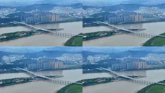 烟雨温州城市风景 浙江温州城市水墨画高清在线视频素材下载