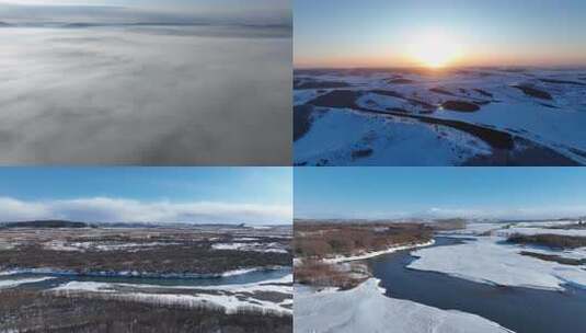 无人机拍摄的雪域大雪原合集高清在线视频素材下载