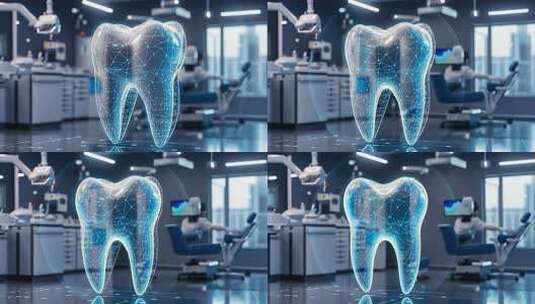 牙科诊所3D牙齿模型展示高清在线视频素材下载