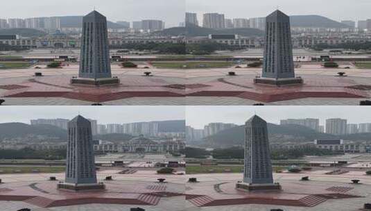 广场纪念碑及周边建筑景观高清在线视频素材下载
