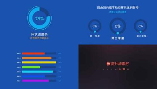简约蓝色科技网络动态数据分析图表AE模板高清AE视频素材下载