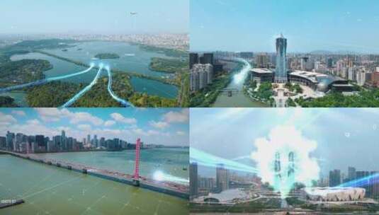 杭州互联网科技城市光线片头高清AE视频素材下载