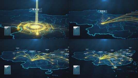 宜宾市辐射地图高清AE视频素材下载