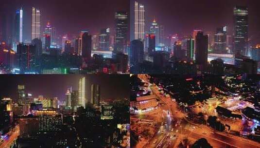 城市夜景街道交通俯瞰高清在线视频素材下载