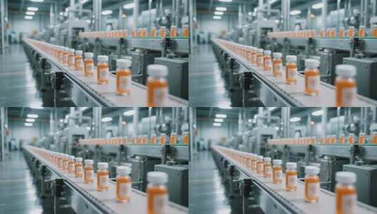 工厂口服液生产流水线高清在线视频素材下载